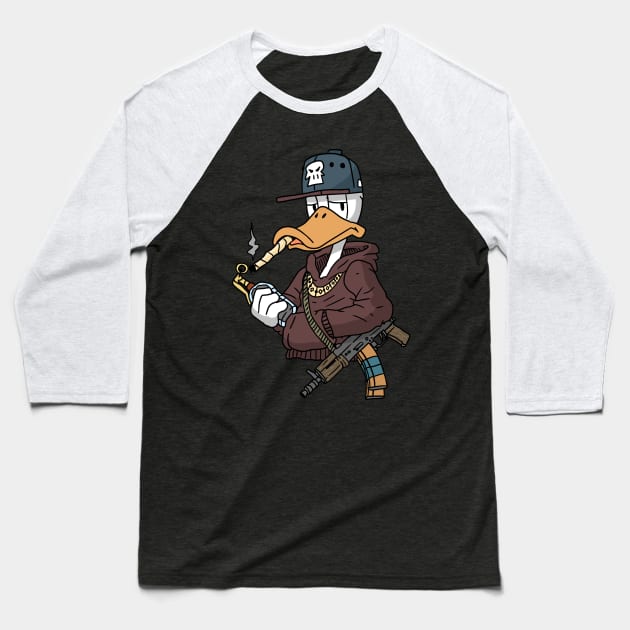 gangsta duck Baseball T-Shirt by JJadx